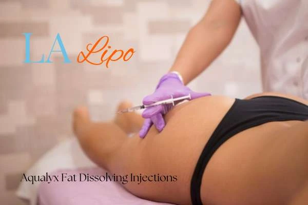 Woman having fat dissolving injections Upton on thighs
