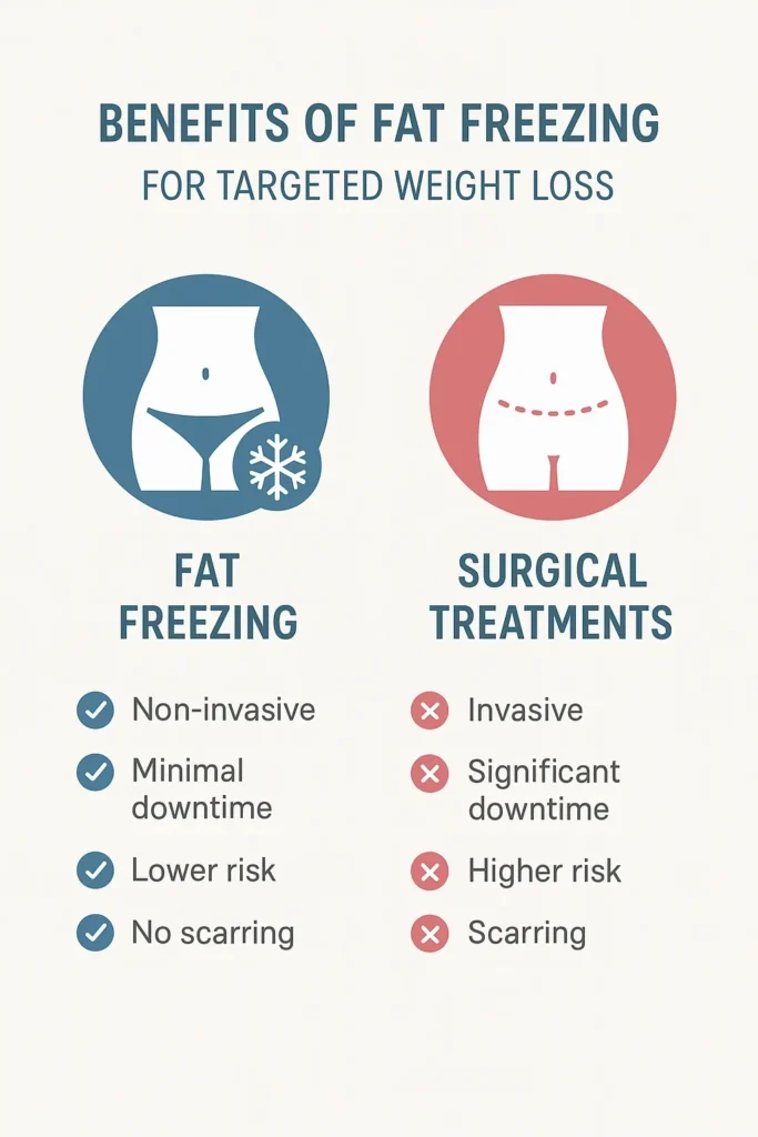 graphic showing the benefits of fat freezing Upton