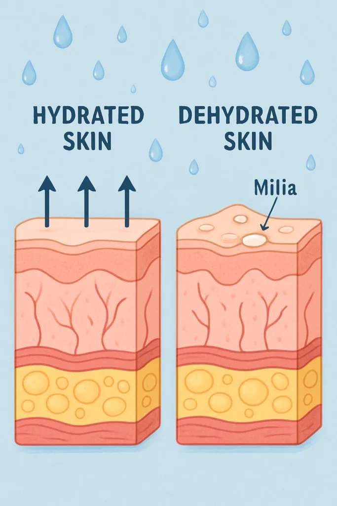 The importance of hydration and milia production Upton