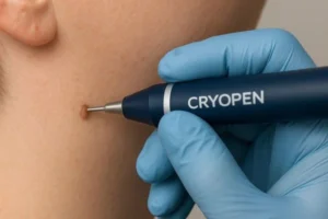 Person receiving skin tag removal Upton