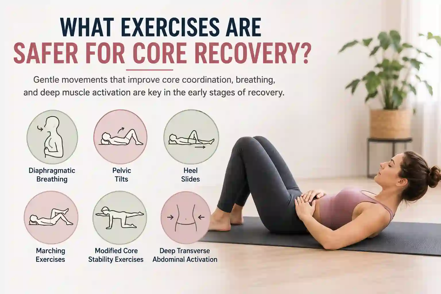 Which exercises may help diastasis recti Upton?